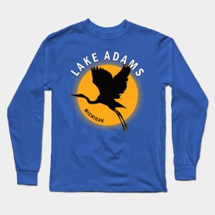 Lake Adams in Michigan Heron Sunrise Long Sleeve T-Shirt